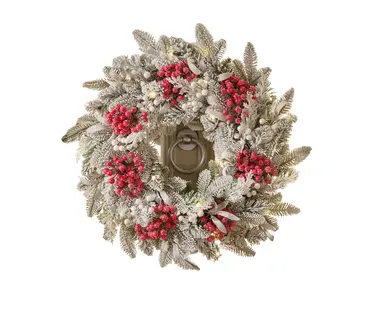 Frosted Mixed Berry Prelit Wreath 26"