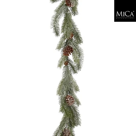 Garland Pine Cone Green Frosted L 193cm