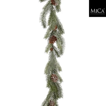 Garland Pine Cone Green Frosted L 193cm