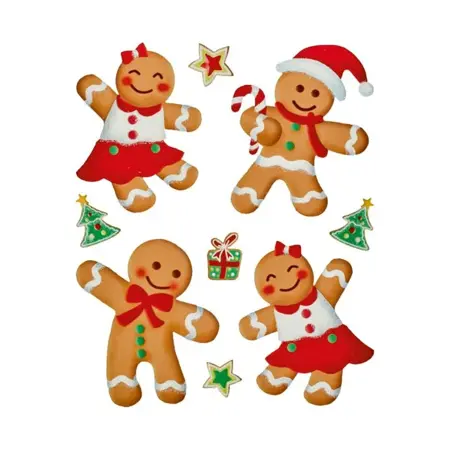 Glitter Gingerbread Window Sticker 35cm