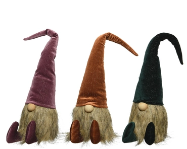 Gnome Polyester W Beard 3col Ass