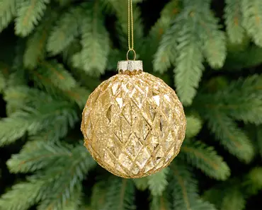 Gold Mercury Effect Geometric Glass Ball (8cm)