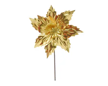 Gold Poinsettia Stem (65cm)