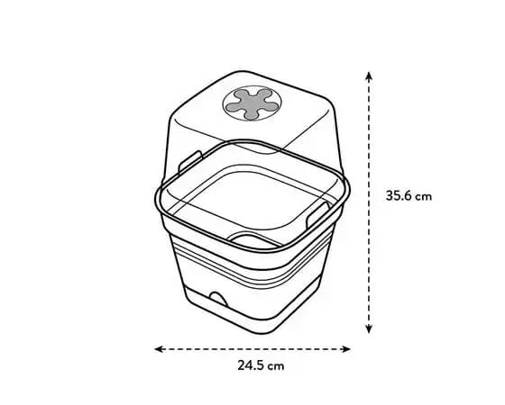 Green Basics Growpot Square All-in-1 25cm (Living Black) - image 5