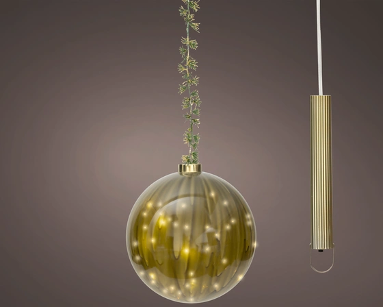 Green Glass Micro LED Ornament Ball - image 2