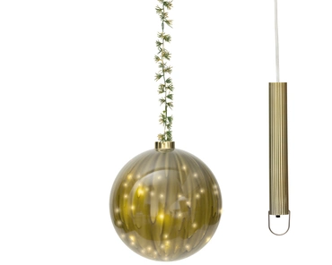 Green Glass Micro LED Ornament Ball - image 4
