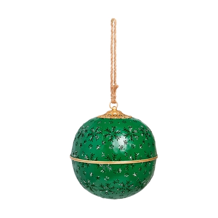 Green Metal Snowflake Cut Out Bell 40.5cm