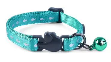 Green Shiny Fish Adjustable Wonderlust Cat Collar