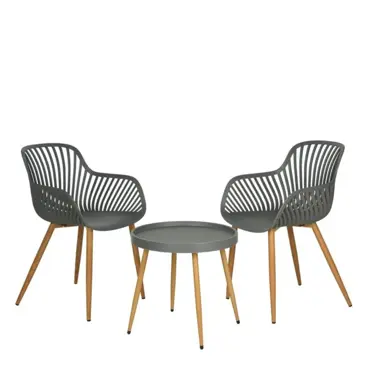 Grey 3 Piece Bistro Set