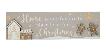 Grey/White Wooden Home/Favourite Place Sign 40cm