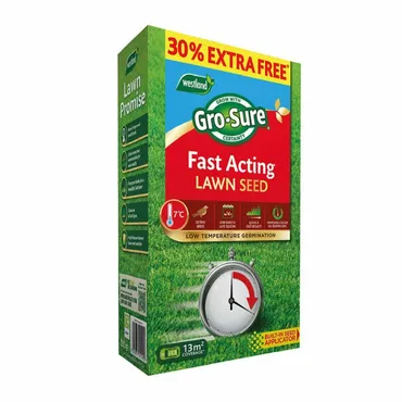 Gro-Sure Fast Acting Lawn Seed 10m2 + 30% Extra Free