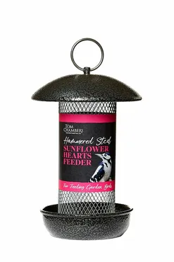Hammered Steel Sunflower Hearts Feeder