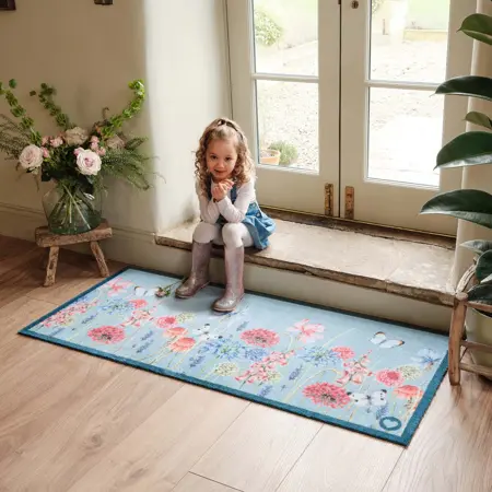 Hug Rug Butterfly Garden Blue Runner 65x150 - image 2