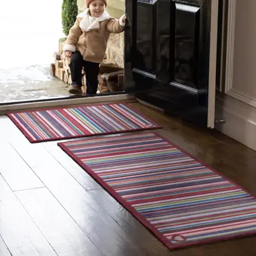 Hug Rug Multi Stripe Red Runner 65x150 - image 2