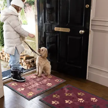 Hug Rug Wipe Your Paws Burgundy 65x85 - image 2