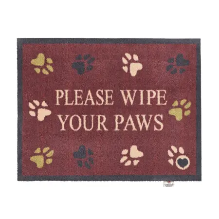 Hug Rug Wipe Your Paws Burgundy 65x85 - image 1
