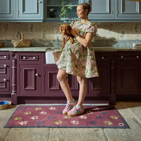 Hug Rug Wipe Your Paws Burgundy Runner 65x150 - image 2