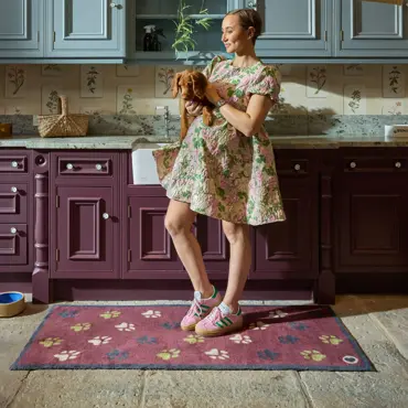 Hug Rug Wipe Your Paws Burgundy Runner 65x150 - image 2