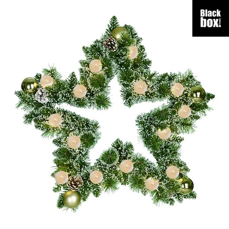 Kaprun Wreath Star Green Frosted D60cm