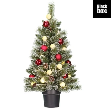 Kaprun X-Mas Tree Potted Green Frosted Prelit