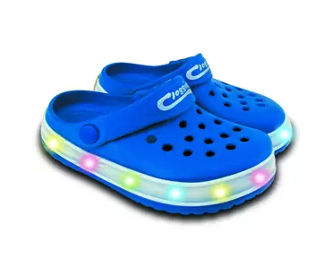 Kids Light-up Cloggies Blue Size 7