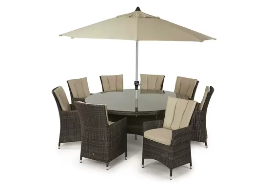 LA 8 Seat Round Dining Set - image 1