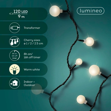 LED Cherry Lights Warm White 9M - image 4
