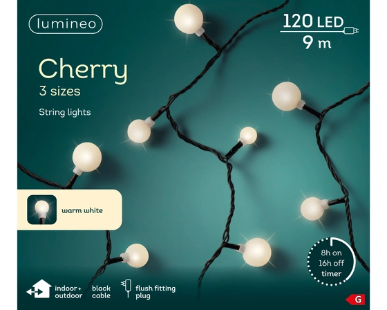 LED Cherry Lights Warm White 9M - image 1
