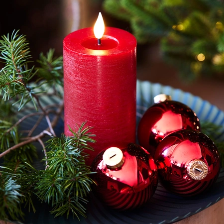 LED realistic wick candle wax pit on top w resin fire flame effect BO indoor - image 2