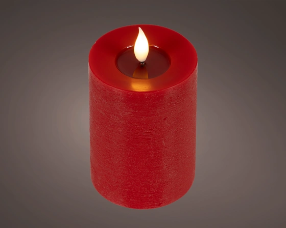 LED realistic wick candle wax pit on top w resin fire flame effect BO indoor - image 1