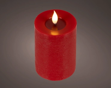 LED realistic wick candle wax pit on top w resin fire flame effect BO indoor - image 1