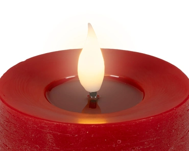 LED realistic wick candle wax pit on top w resin fire flame effect BO indoor - image 4
