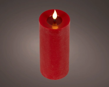 LED realistic wick candle wax pit on top w resin fire flame effect BO indoor - image 1
