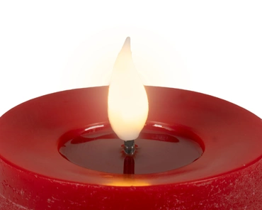 LED realistic wick candle wax pit on top w resin fire flame effect BO indoor - image 3