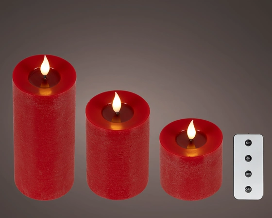 LED realistic wick candle wax pit on top w resin fire flame effect BO indoor mix - image 1