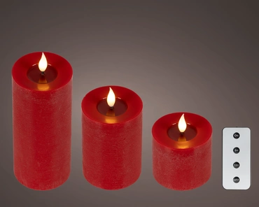 LED realistic wick candle wax pit on top w resin fire flame effect BO indoor mix - image 1