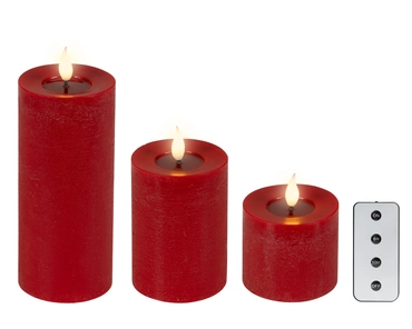 LED realistic wick candle wax pit on top w resin fire flame effect BO indoor mix - image 2