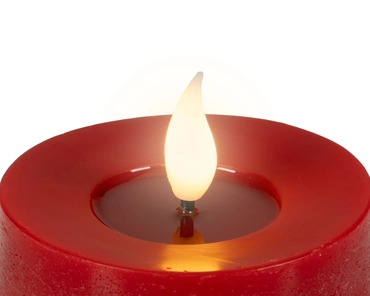 LED realistic wick candle wax pit on top w resin fire flame effect BO indoor mix - image 3