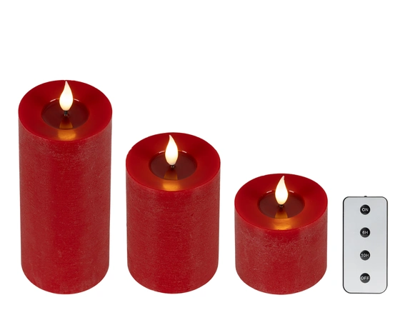 LED realistic wick candle wax pit on top w resin fire flame effect BO indoor mix - image 4
