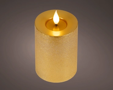 LED realistic wick candle wax pit on top w resin fire flame effect BO indoor - image 1