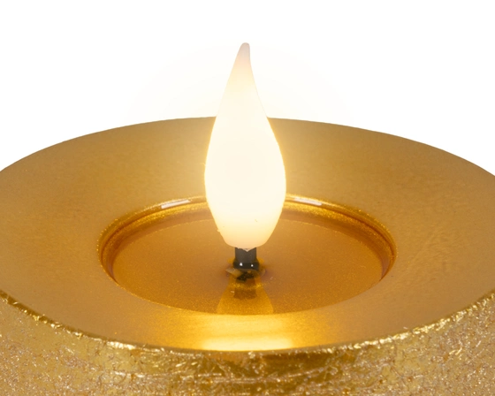 LED realistic wick candle wax pit on top w resin fire flame effect BO indoor - image 3