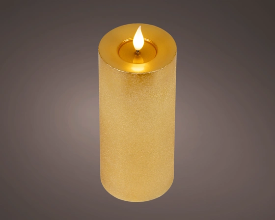 LED realistic wick candle wax pit on top w resin fire flame effect BO indoor - image 1