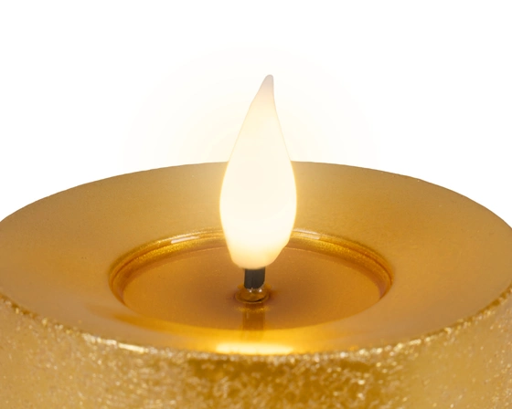 LED realistic wick candle wax pit on top w resin fire flame effect BO indoor - image 3