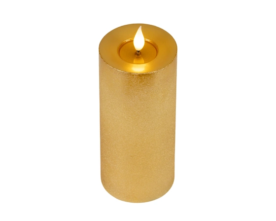 LED realistic wick candle wax pit on top w resin fire flame effect BO indoor - image 4