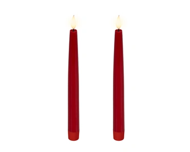 LED realistic wick dinner candle wax tapered fire flame effect BO indoor - image 2