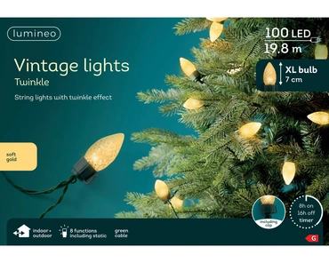 LED vintage lights xl gb 8 function twinkle effect outdoor - image 2