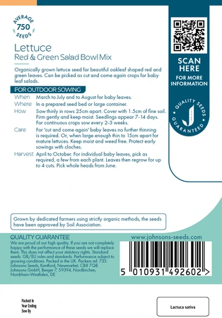 Lettuce Red & Green Salad Bowl Mix Org - image 4