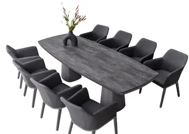 Life Madeira 8 Seat Dining Set in Lava with Nuna Chairs - image 1
