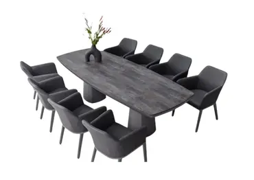 Life Madeira 8 Seat Dining Set in Lava with Nuna Chairs