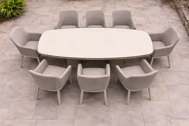 Life Madeira 8 Seat Dining Set in Oyster with Nuna Chairs - image 4